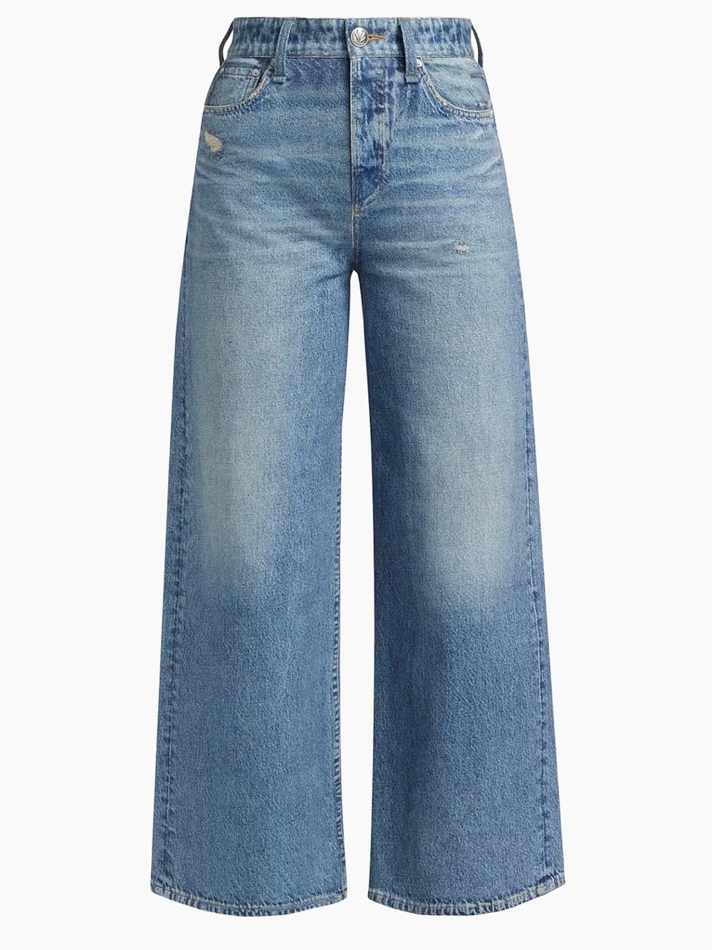 Rag & Bone Miramar Sofie Women’s Wide Leg Terry Jeans Minetta Blue Size 28 - Picture 2 of 13